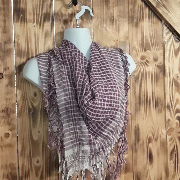 None Accessories - Purple And White Scarf.